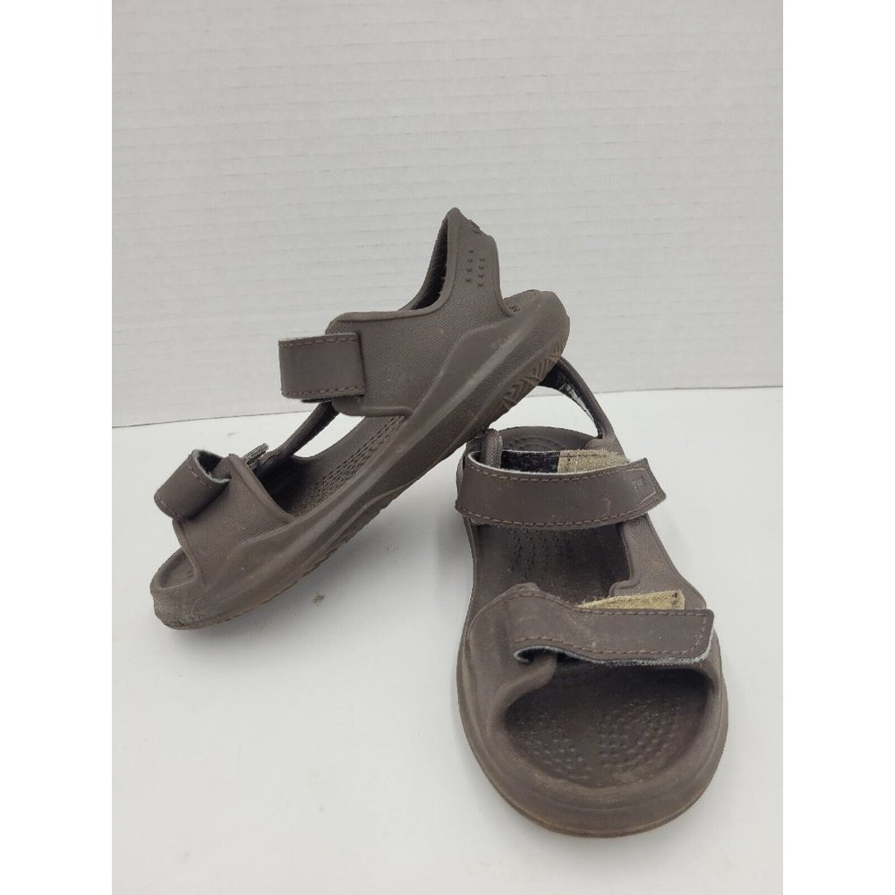 Crocs Brown Rubber Sport Slingback Strap Sandals Sz C 9